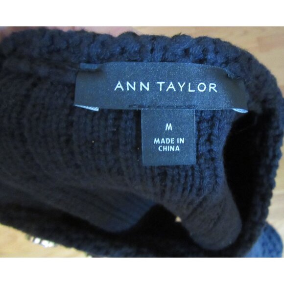 Ann Taylor Heavy Textured Black Double Breasted Jacket Size M - Picture 6 of 6